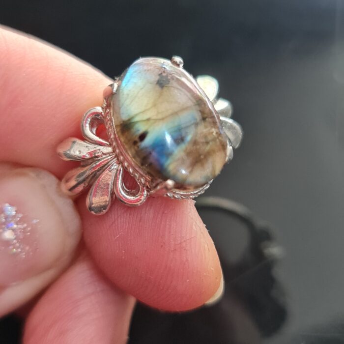 انگشتر لابرادوریت نقره منظره