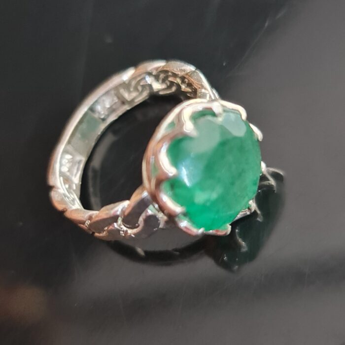 انگشتر نقره سنگ جید طبیعی