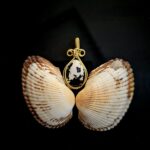 گردنبند صدفی با رکاب برنجی