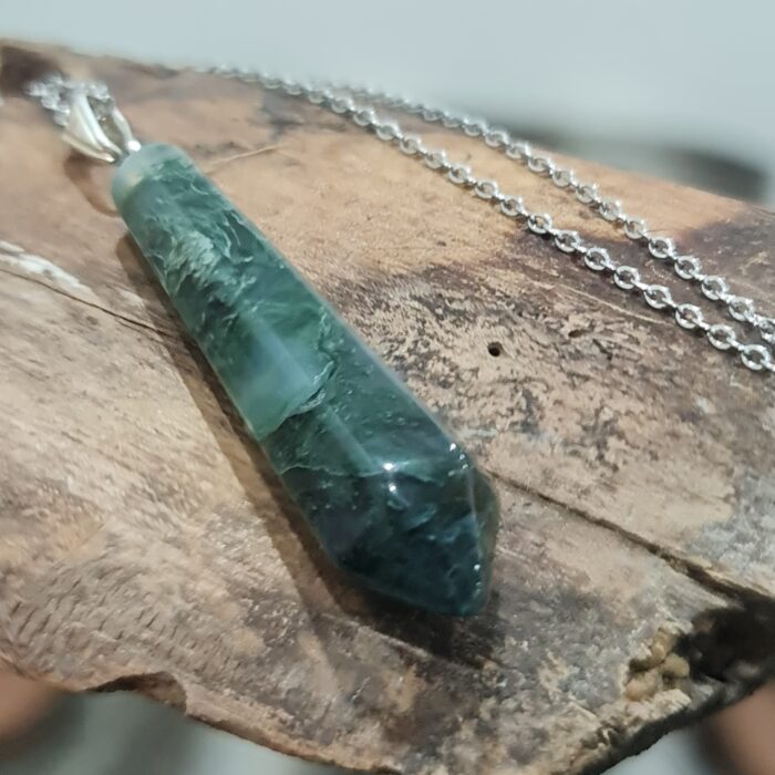 پاندول سنگ عقیق خزه ای