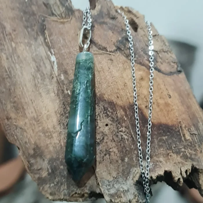 گردنبند سنگ عقیق خزه ای