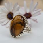 انگشتر چشم ببر با رکاب نقره