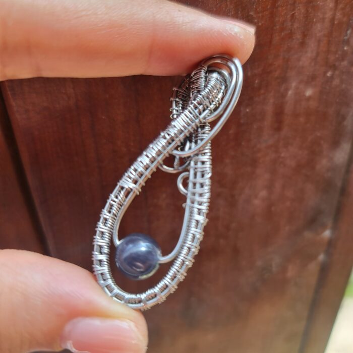 گردنبند دست ساز استیل و مهره