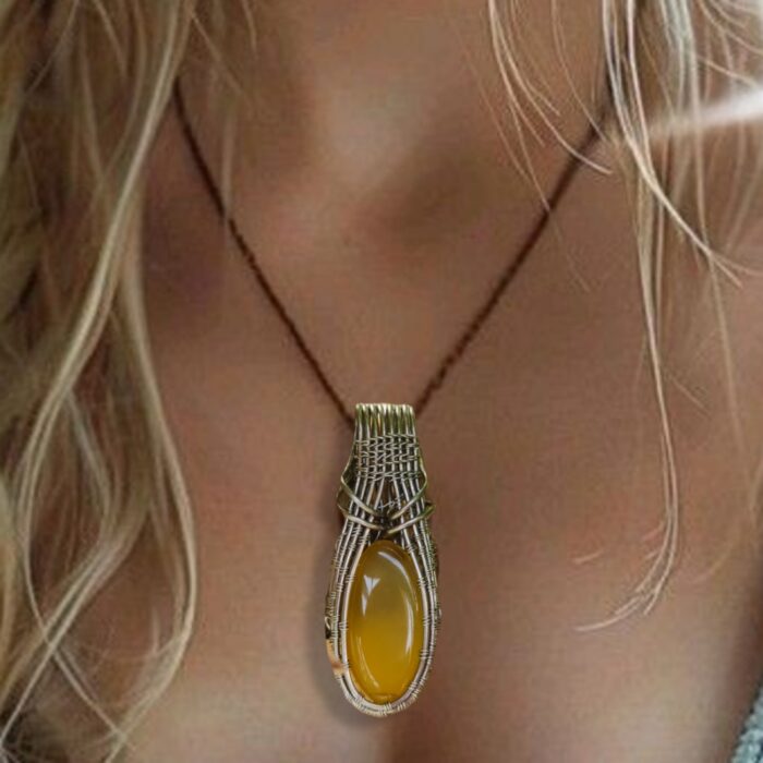 آویز سنگ شرف الشمس با رکاب دست ساز