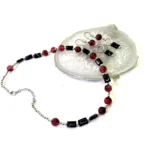 ست گوشواره و گردنبند سنگ اونیک و عقیق قرمز