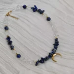 گردنبند سنگ طبیعی لاجورد و کوارتز