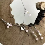 گردنبند و گوشواره صدف و رز کوارتز