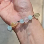 دستبند سنگ سیترین و کوارتز و آکوامارین