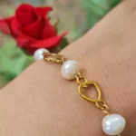 دستبند مروارید طبیعی قلبی