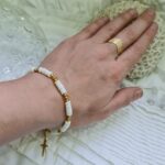 دستبند صدف طبیعی به شکل فیمو تیوبی