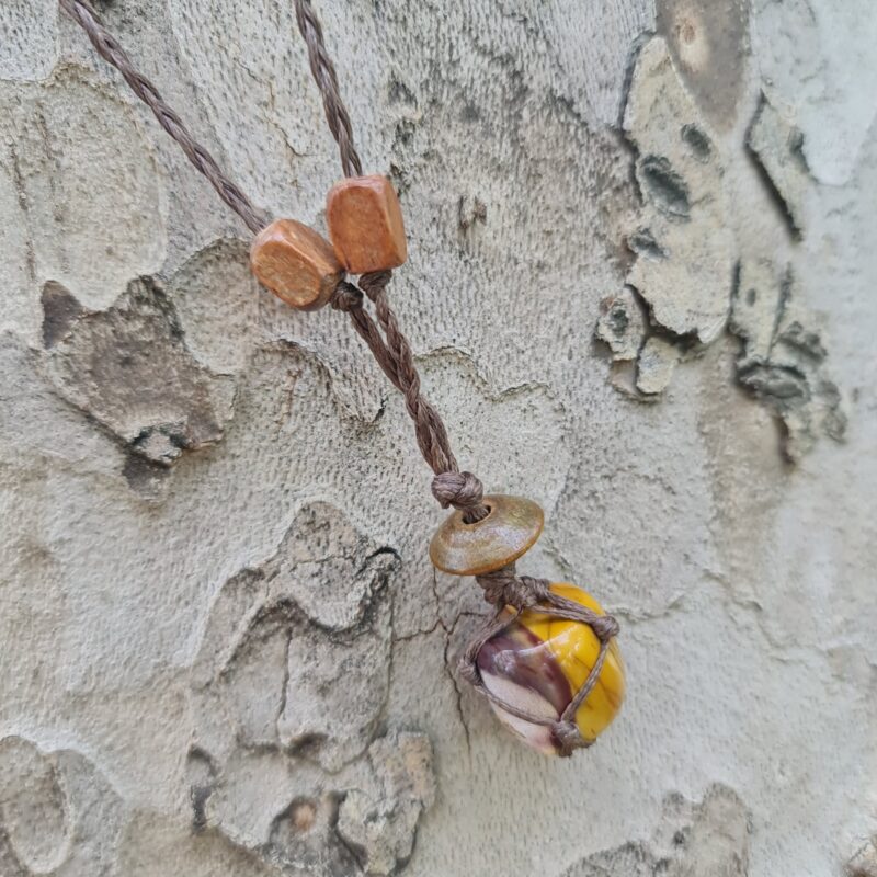 آویز جاسپر موکائیت بافت دست