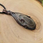 گردنبند سنگ با رکاب مس دست ساز