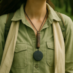 گردنبند چوبی و سنگی