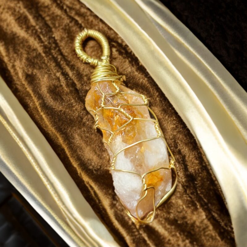 آویز سنگ سیترین اصل