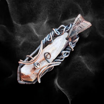 آویز گردنبند کوارتز و مس