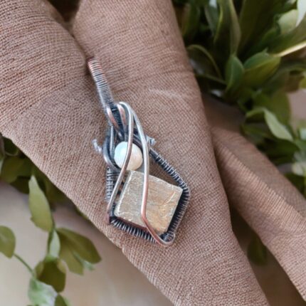 گردنبند سنگ ثروت و پول پیریت