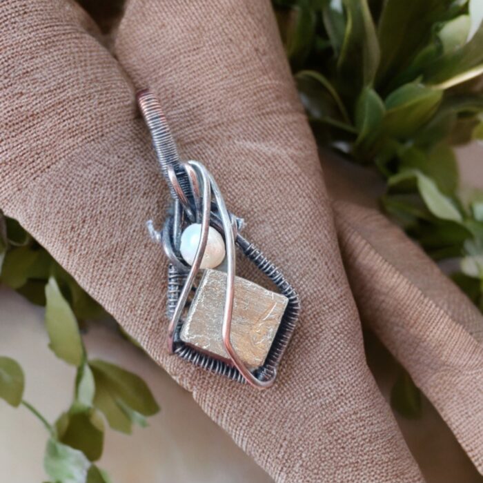 گردنبند سنگ ثروت و پول پیریت