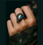 انگشتر سنگ لابرادوریت طبیعی