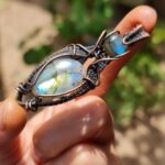 گردنبند سنگ لابرادوریت و مس