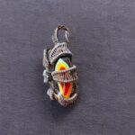 سنگ عقیق با رکاب مس طرح نیلوفری