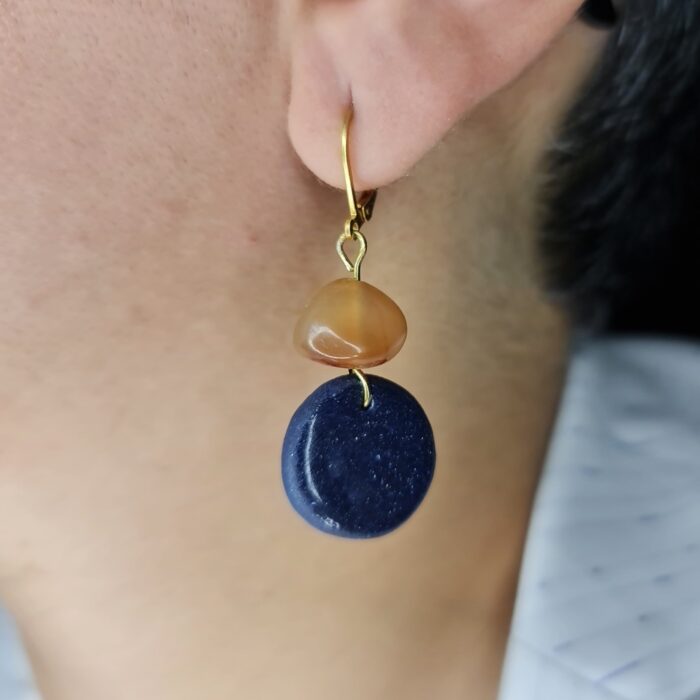 گوشواره عقیق طبیعی