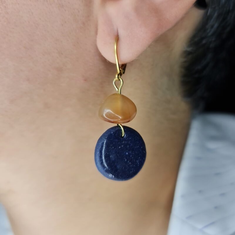 گوشواره عقیق طبیعی