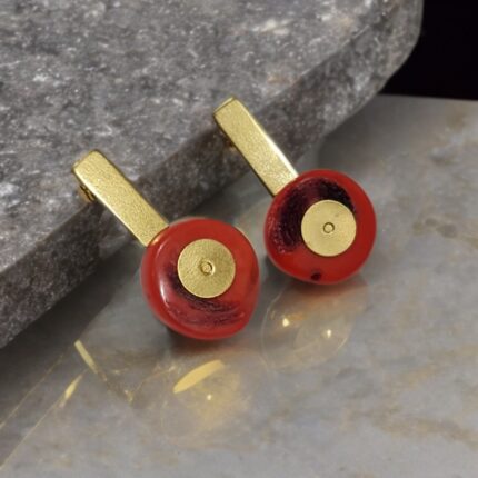 گوشواره طلایی مرجان طبیعی