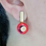 گوشواره طلایی مرجان طبیعی