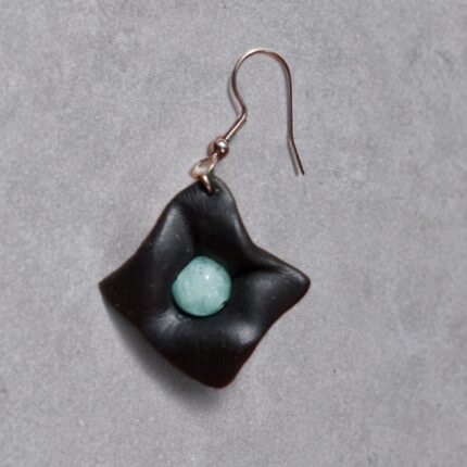 گوشواره آکوامارین با سنگ طبیعی