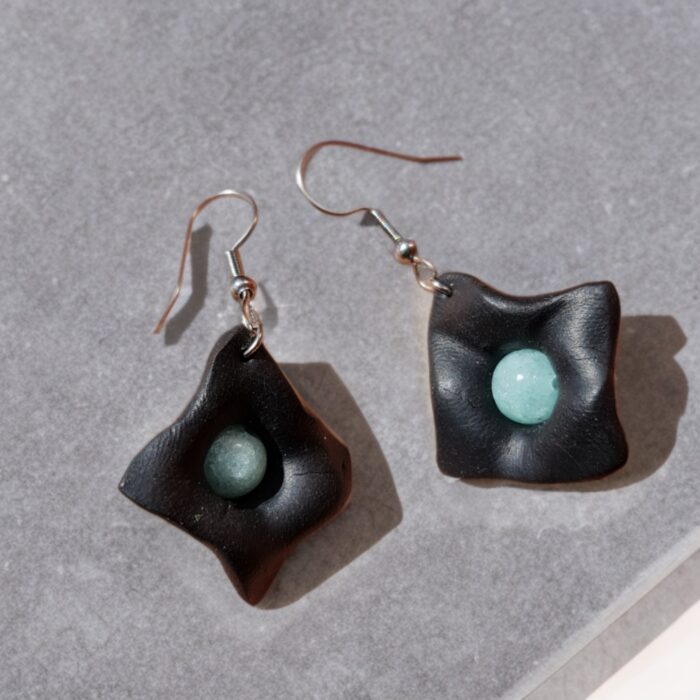 گوشواره آکوانایت با سنگ آکوامارین