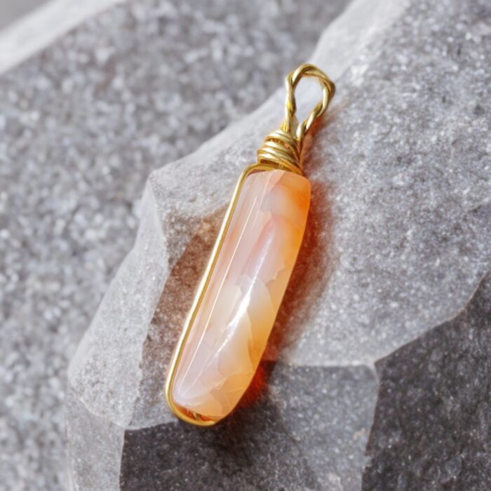 گردنبند مینیمال سنگ عقیق