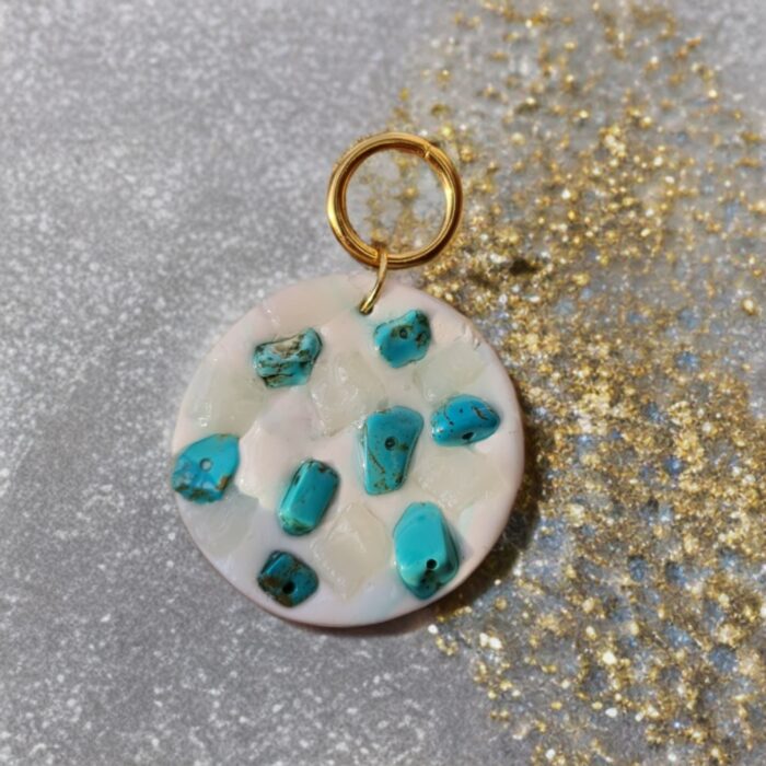 گوشواره فیروزه با طرح ساحل