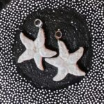 گوشواره سنگ اصل کوارتز به شکل ستاره دریایی