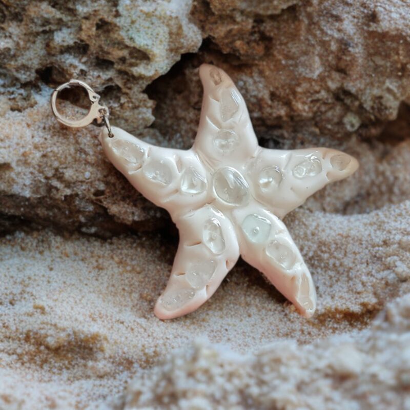 گوشواره سنگ به شکل ستاره دریایی