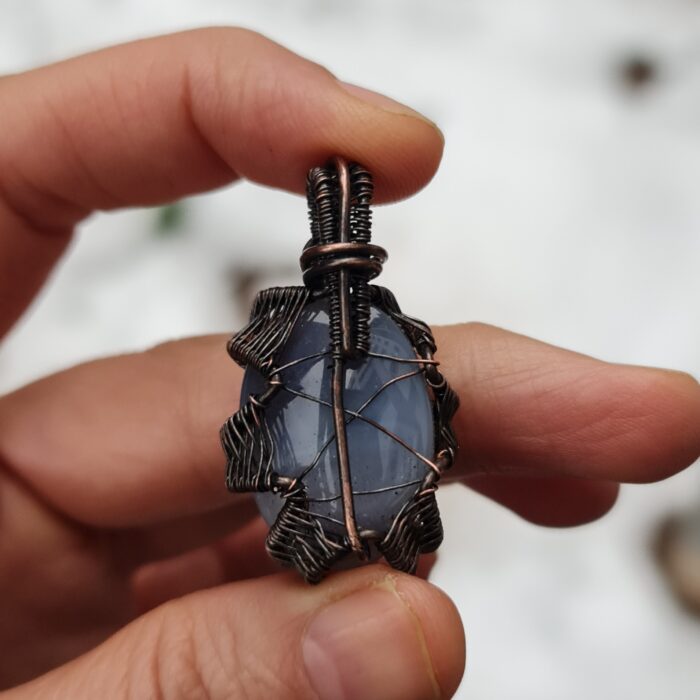 آویز سنگ عقیق با رکاب مس