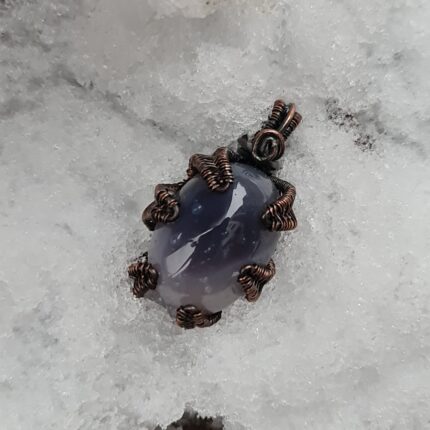 آویز سنگ عقیق با مس دست ساز