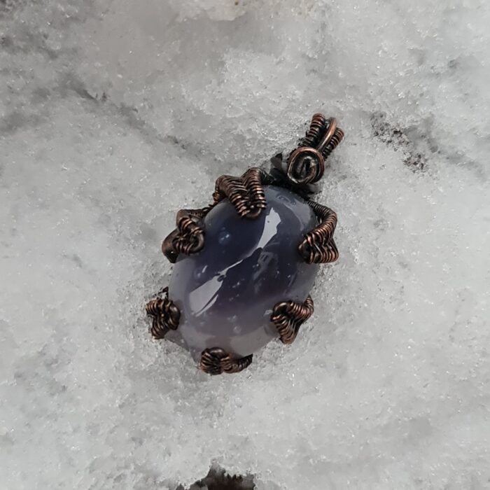 soosani6 آویز سنگ عقیق با مس دست ساز