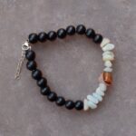 دستبند اونیکس و آمازونیت و عقیق برای معماران با نمای کامل