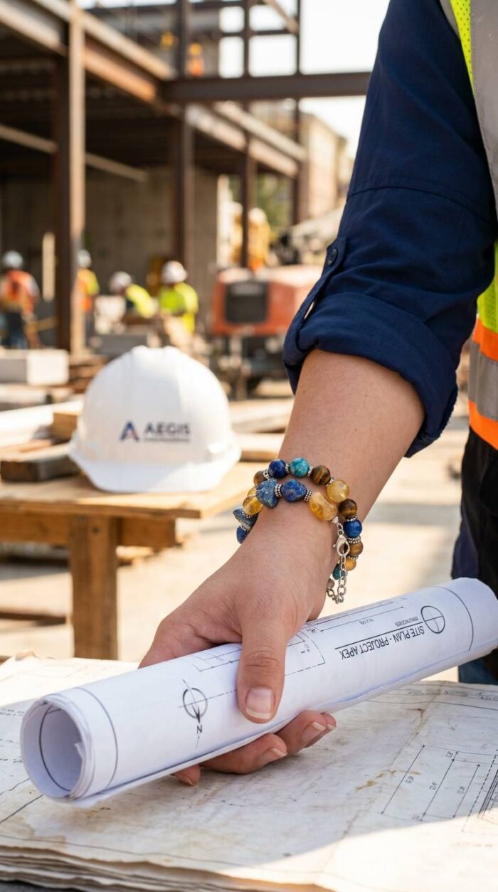 هدیه روز مهندس - دستبند سنگ اصل