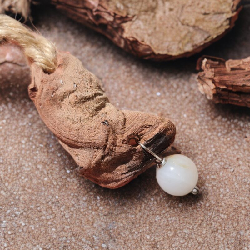 گردنبند مهره سنگی و چوبی
